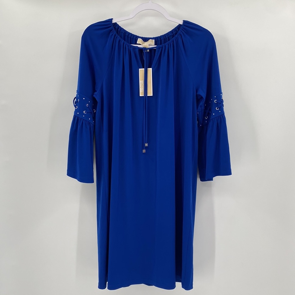 MICHAEL Michael Kors Women Blue Cocktail Dress Size Medium 21”x34” New With Tags